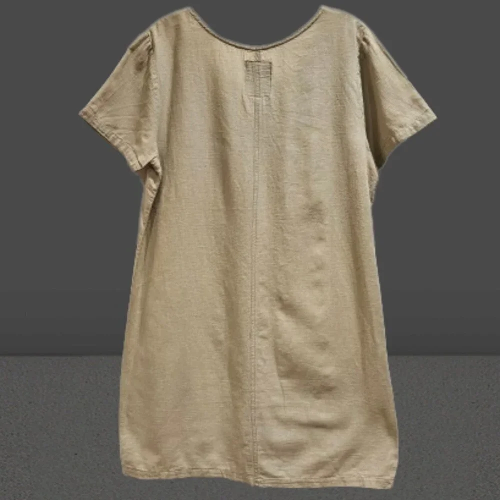 Studiowear Cotton/Linen Tan Dress - M - Picture 2 of 6